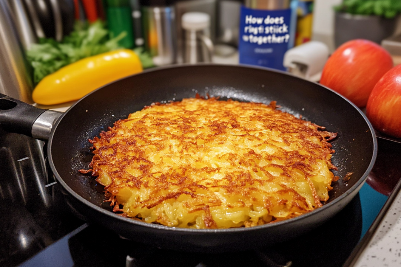 Grated potatoes ready for making rösti to stick together.