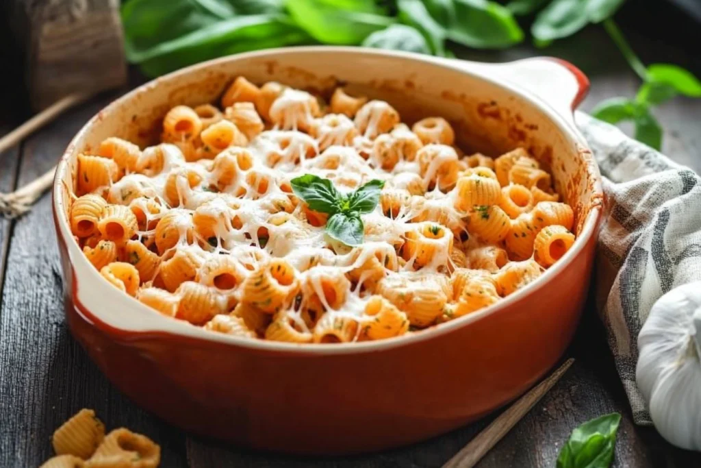 Wheel pasta in a colorful vegetable pasta salad with peas, carrots, and bell peppers.